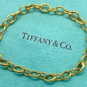 Tiffany & Co. 18K Clasping Charm Bracelet Yellow Gold 9 Clasping Links 7.5"